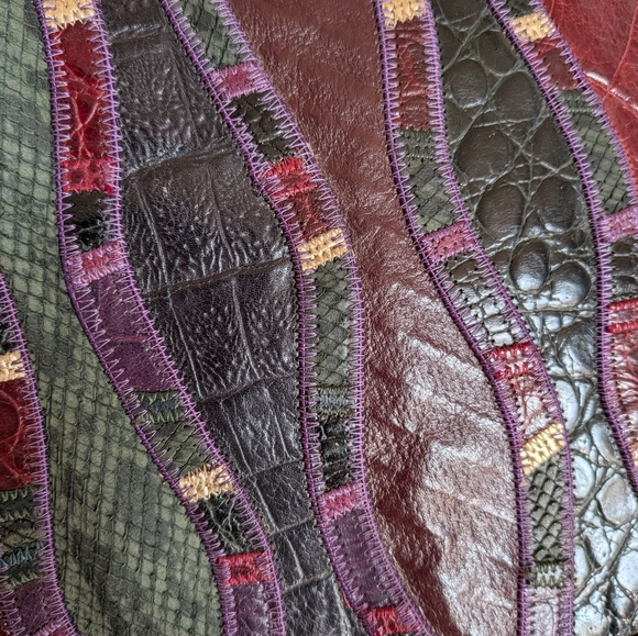 Sharif USA Multicolor Patchwork Leather Shoulder Bag - Picture 14 of 16